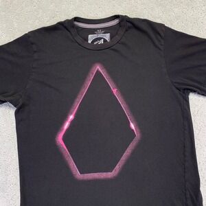 Volcom T Shirt Mens Small Black Slim Fit Organic Cotton Graphic Logo‎ Skate Y2k